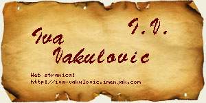 Iva Vakulović vizit kartica